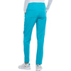 teal blue - Mid Rise Drawstring Tapered Leg Pant
