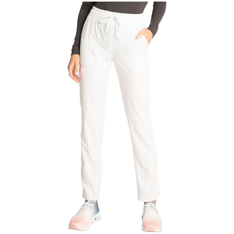 white - Mid Rise Drawstring Tapered Leg Pant
