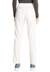 White - Women's Mid Rise Drawstring Tapered Leg Scrub Pants – Petite (Back)