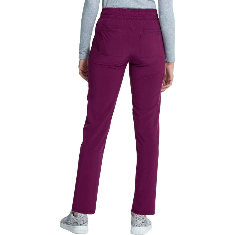wine - Mid Rise Drawstring Tapered Leg Pant