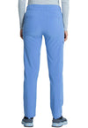 Ciel Blue - Women's Mid Rise Drawstring Tapered Leg Scrub Pants – Tall (Back)
