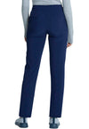 Navy - Women's Mid Rise Drawstring Tapered Leg Scrub Pants – Tall (Back)