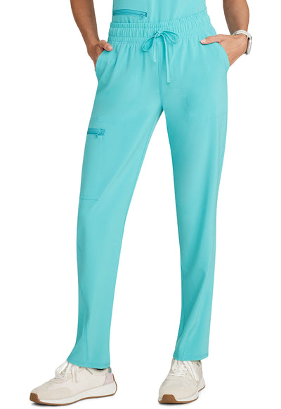 Women's Mid Rise Drawstring Tapered Leg Scrub Pants