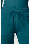 Caribbean Blue - Women's Mid Rise Drawstring Tapered Leg Scrub Pants – Regular (View 2)