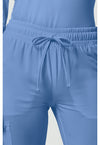 Ciel Blue - Women's Mid Rise Drawstring Tapered Leg Scrub Pants – Regular (View 2)