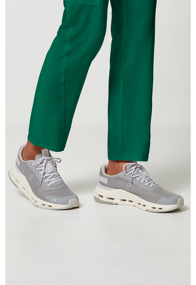 Hunter Green - Women's Mid Rise Drawstring Tapered Leg Scrub Pants – Regular (View 4)