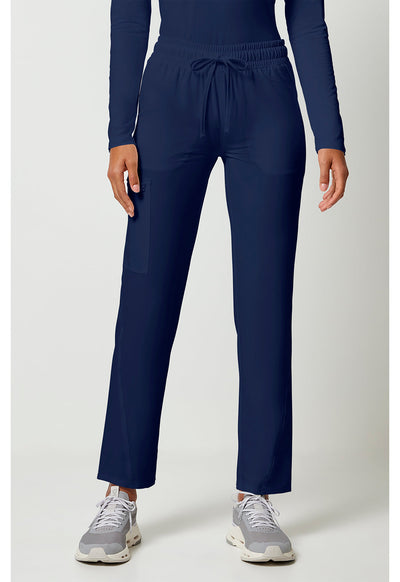 Women's Mid Rise Drawstring Tapered Leg Scrub Pants – Petite