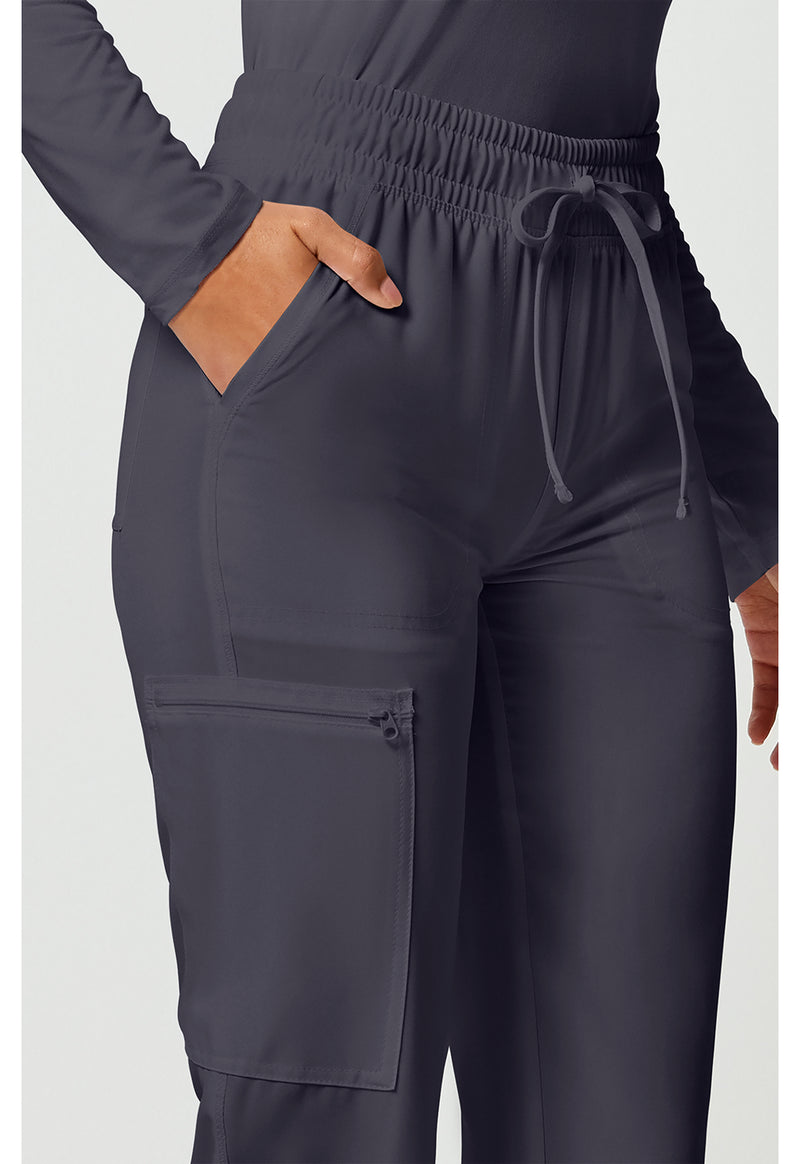 pewter - Mid Rise Drawstring Tapered Leg Pant (View 3)