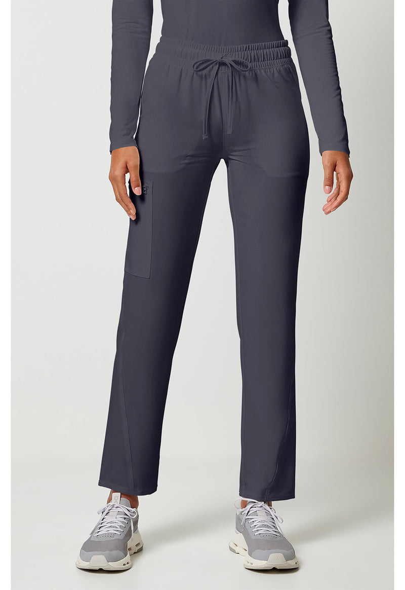 Pewter - Women's Mid Rise Drawstring Tapered Leg Scrub Pants