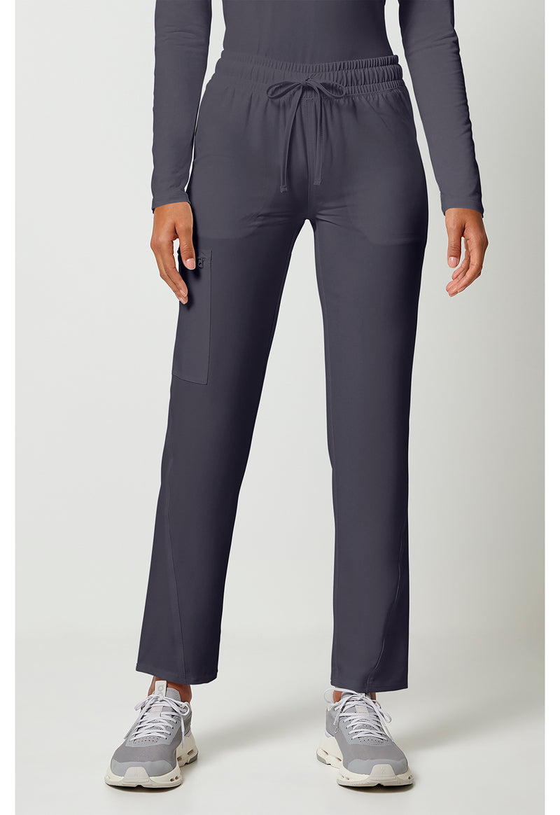 Pewter - Cherokee Allura Women Scrub Pants - Front View