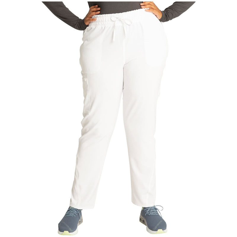 white - Mid Rise Drawstring Tapered Leg Pant