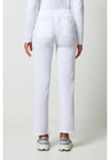 White - Cherokee Allura Women Scrub Pants - Back View