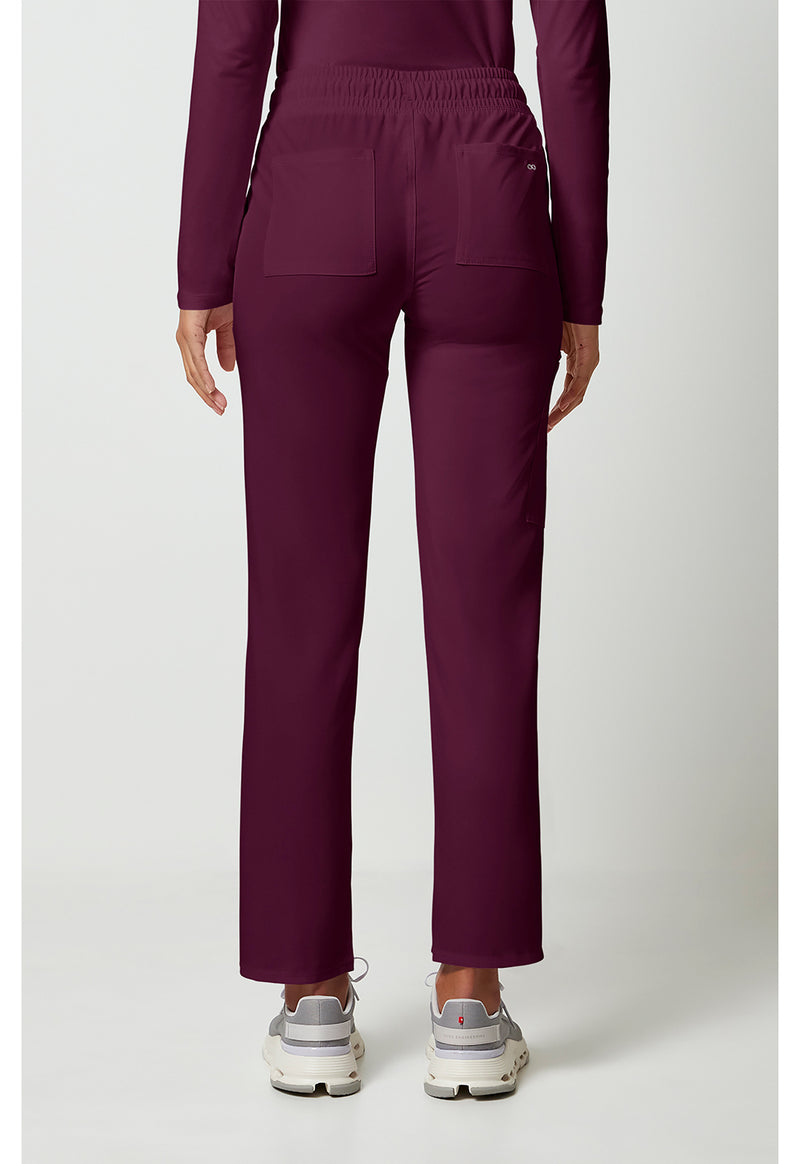 Wine - Cherokee Allura Women Scrub Pants - Back View