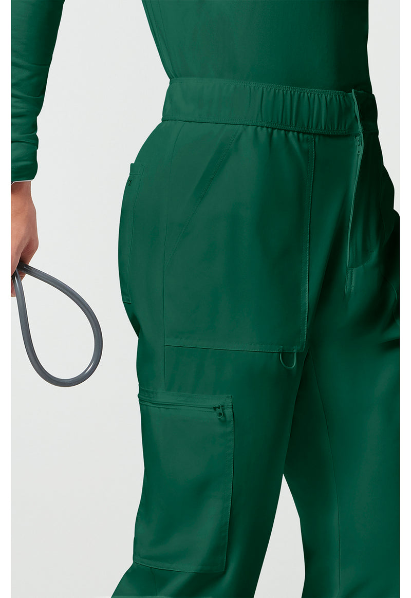 Hunter Green - Men's Fly Front Cargo Scrub Pants (View 3)