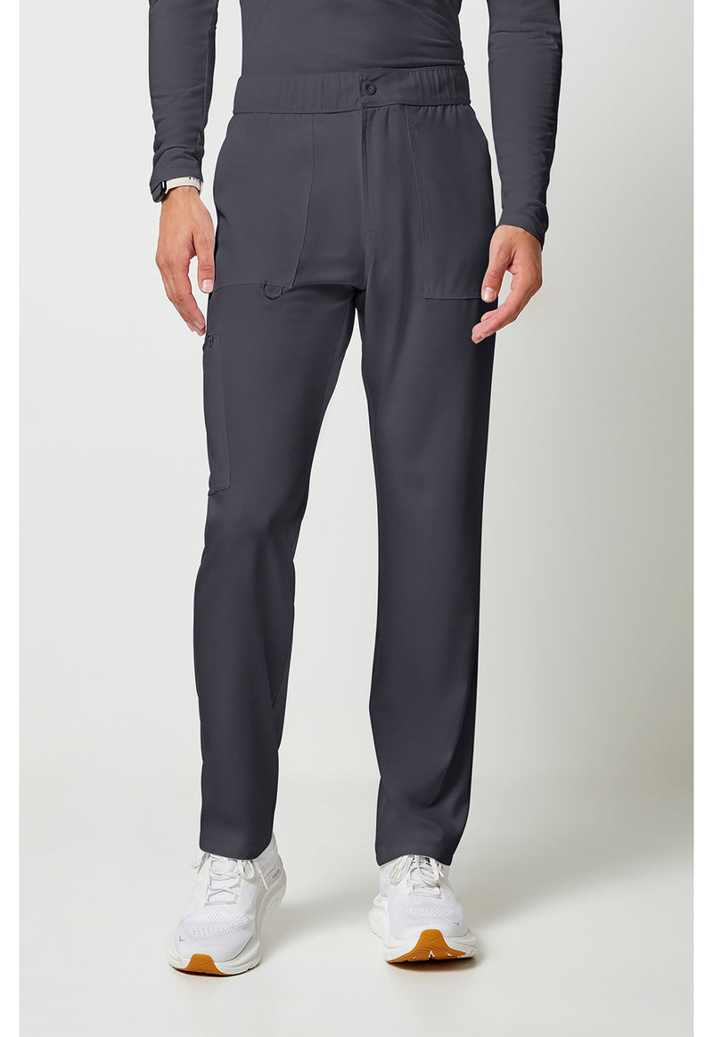 Pewter - Cherokee Allura Men Scrub Pants - Front View