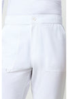 White - Men's Fly Front Cargo Scrub Pants (View 2)
