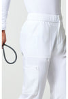 White - Men's Fly Front Cargo Scrub Pants (View 3)