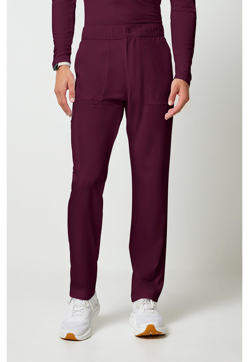 Wine - Cherokee Allura Men Scrub Pants - Front View