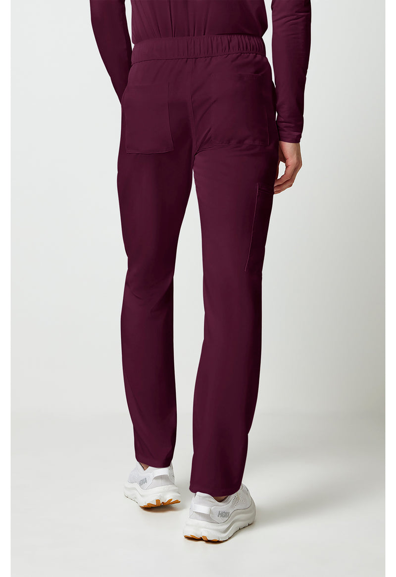 Wine - Cherokee Allura Men Scrub Pants - Back View