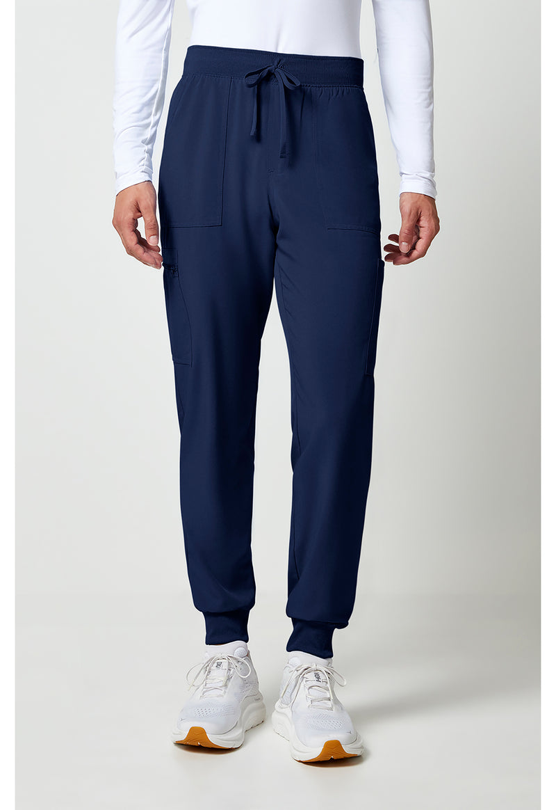 Navy - Cherokee Allura Men Scrub Pants - Front View