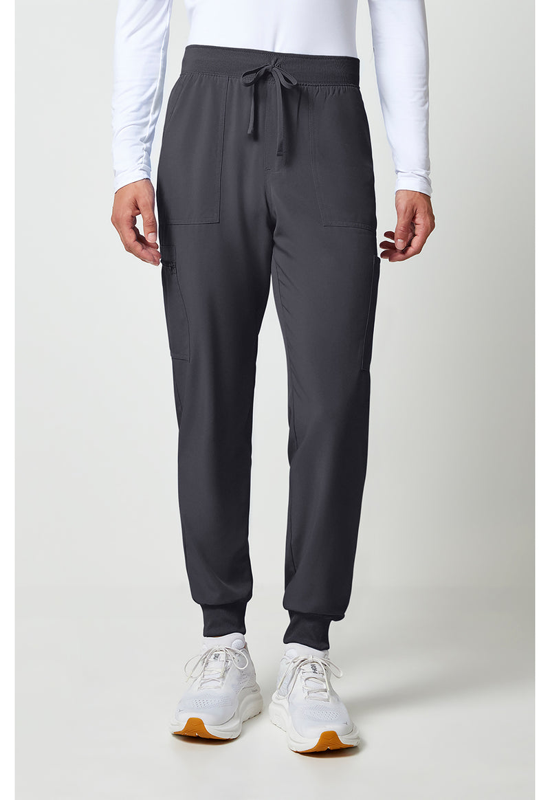 Pewter - Cherokee Allura Men Scrub Pants - Front View