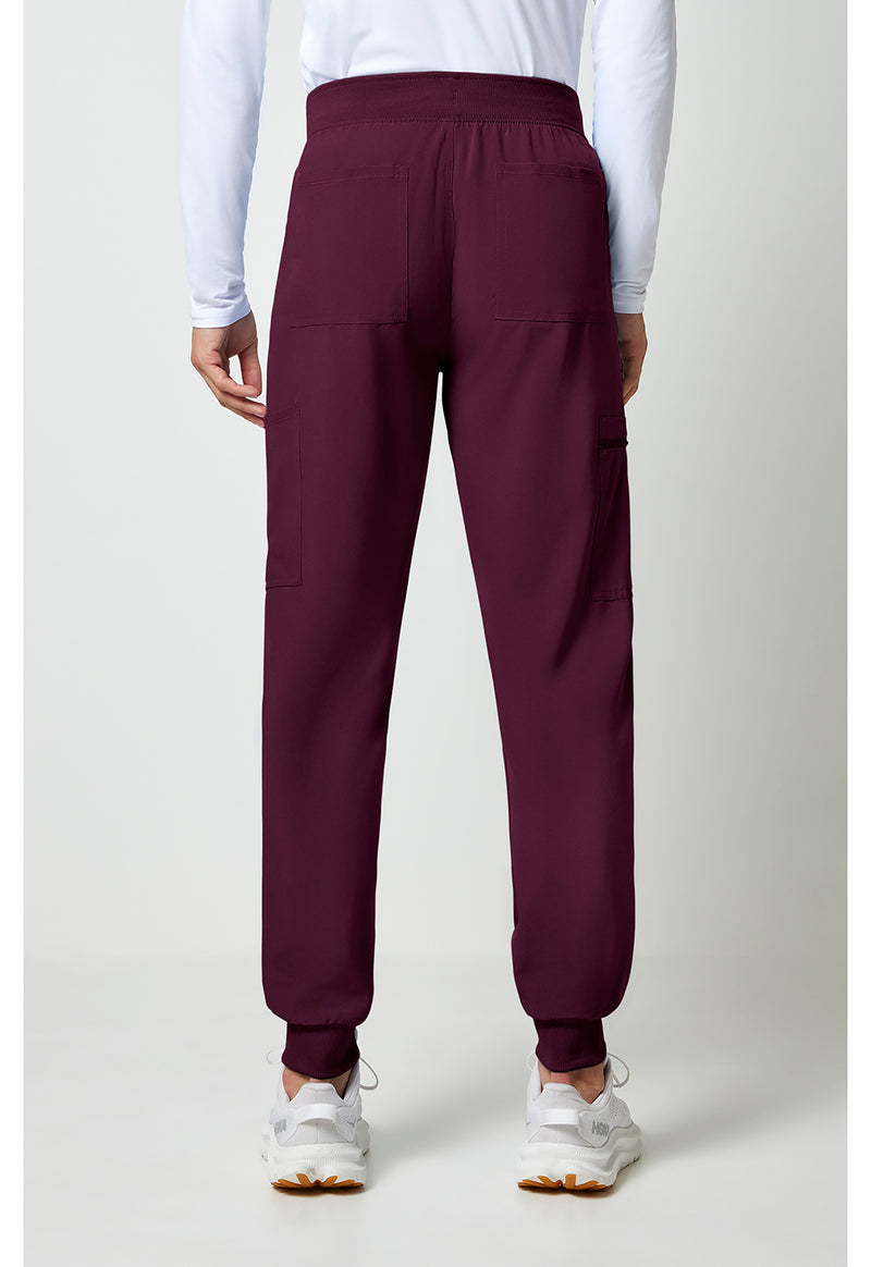 Wine - Cherokee Allura Men Scrub Pants - Back View