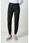 Black - Cherokee Allura Women Scrub Pants - Front View