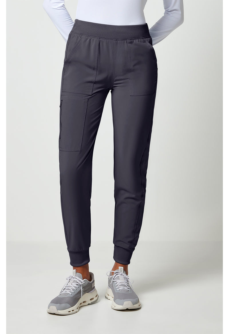 Pewter - Cherokee Allura Women Scrub Pants - Front View