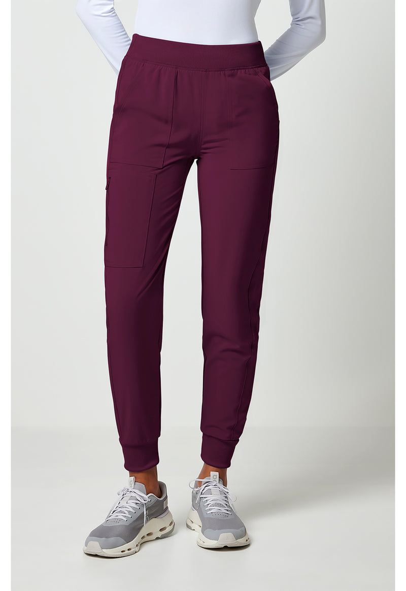 Wine - Cherokee Allura Women Scrub Pants - Front View