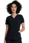 Black - Cherokee Allura Women Scrub Top - Front View
