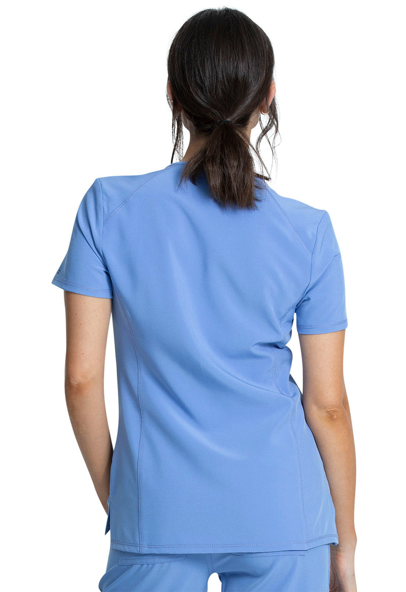 Ciel Blue - Cherokee Allura Women Scrub Top - Back View