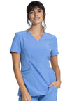 Ciel Blue - Cherokee Allura Women Scrub Top - Front View