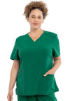 Hunter Green - Cherokee Allura Women Scrub Top - Front View