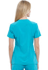 Teal Blue - Cherokee Allura Women Scrub Top - Back View