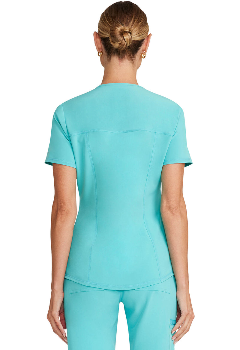 Aqua Cove - Cherokee Allura Women Scrub Top - Back View