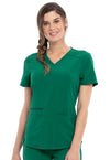 Hunter Green - Cherokee Allura Women Scrub Top - Front View