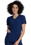 Navy - Cherokee Allura Women Scrub Top - Front View