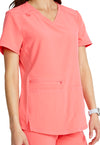 Soft Pomegranate - Women's V-Neck Scrub Top (View 4)