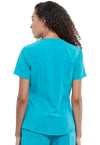 Teal Blue - Cherokee Allura Women Scrub Top - Back View