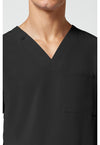 Black - Men's V-Neck Scrub Top (View 2)