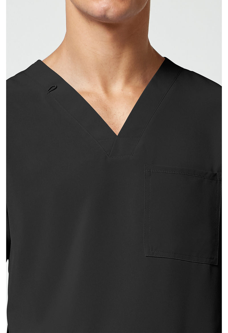 Black - Men's V-Neck Scrub Top (View 2)