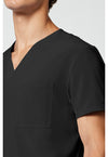 Black - Men's V-Neck Scrub Top (View 3)