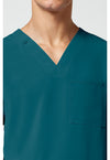 Caribbean Blue - Men's V-Neck Scrub Top (View 2)