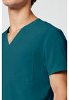 Caribbean Blue - Men's V-Neck Scrub Top (View 3)