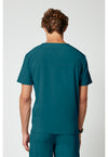 Caribbean Blue - Cherokee Allura Men Scrub Top - Back View