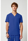 Galaxy Blue - Cherokee Allura Men Scrub Top - Front View