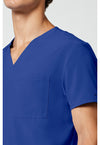 Galaxy Blue - Men's V-Neck Scrub Top (View 3)
