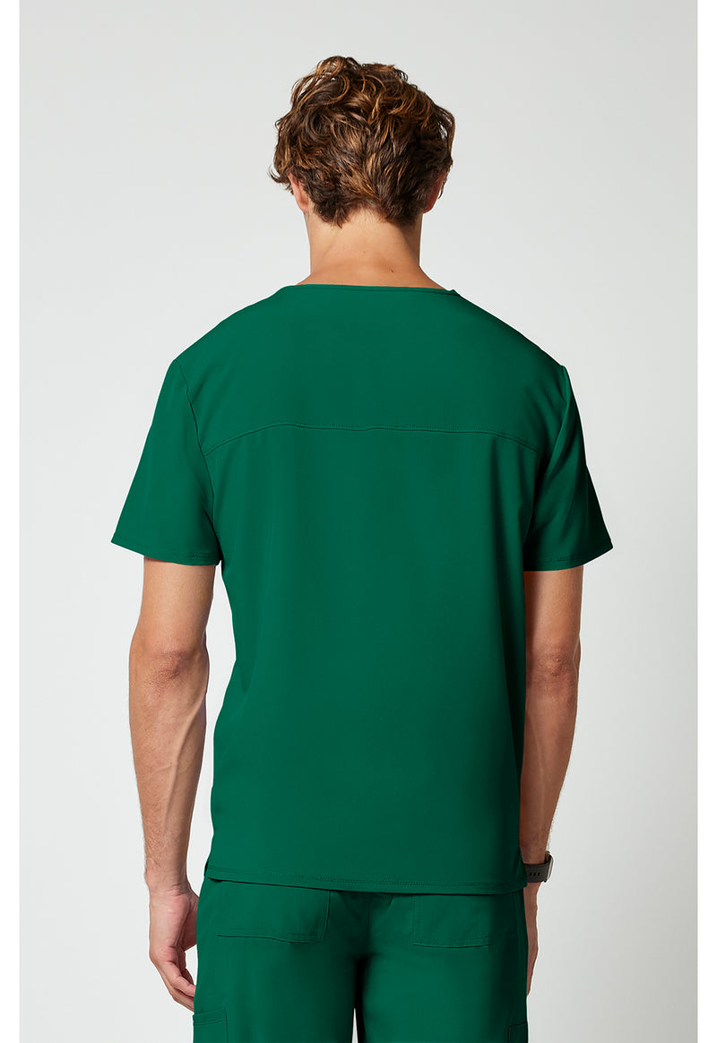 Hunter Green - Cherokee Allura Men Scrub Top - Back View