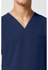 Navy - Men's V-Neck Scrub Top (View 2)