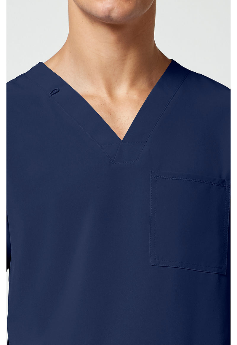 Navy - Men's V-Neck Scrub Top (View 2)